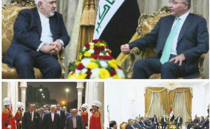 ” ظریف “در دیدار با رئیس جمهور عراق : بر تمایل تهران برای گسترش افق های همکاری و هماهنگی دوجانبه با عراق تاکید کرد.