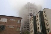 آتش ساختمان نیمه‌کاره هتل آسمان شیراز خاموش شد .