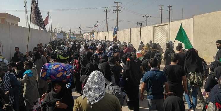 بالغ بر یک میلیون زائر از مرزهای خوزستان به کربلا مشرف شده‌اند