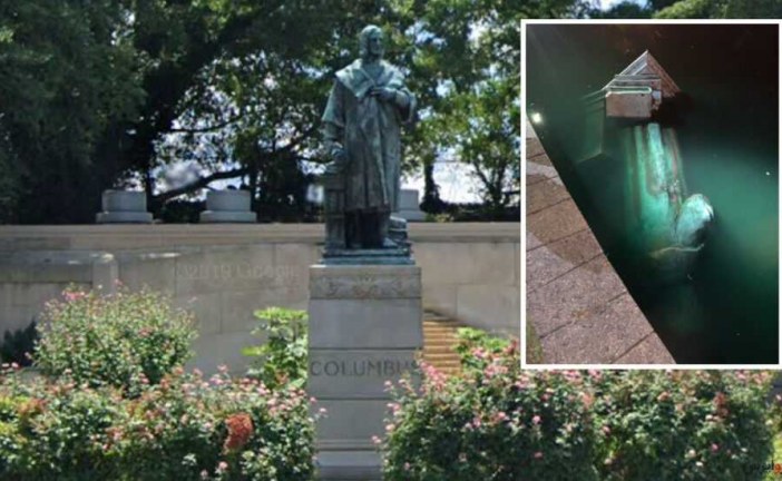 مجسمه کریستف کلمب نیز در آمریکا به زیر کشیده شد
