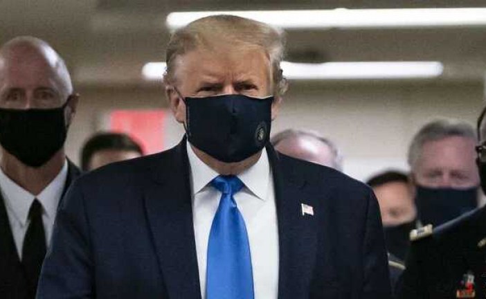 ترامپ هم بالاخره ماسک زد