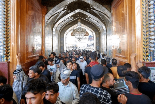 حضور میلیونی زائران عراقی در حرم علوی همزمان با سالروز رحلت رسول‌الله ( ص )
