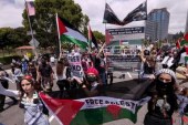 مردم آمریکا در حمایت از فلسطینیان تظاهرات برپا کردند