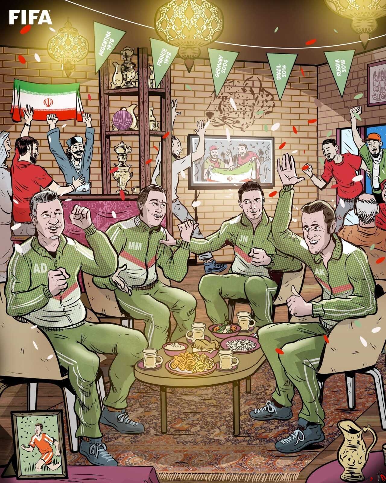 واکنش صفحات AFC و لیگ قهرمانان اروپا به صعود ایران به جام جهانی/ کاریکاتور جالب فیفا از ۴ ایرانی