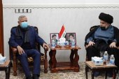 اولین دیدار دو جانبه صدر و العامری در نجف اشرف از زمان انتخابات اکتبر