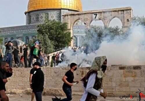 تداوم یورش صهیونیست ها به نمازگزاران فلسطینی در مسجد الاقصی