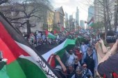 تظاهرات حامیان فلسطین در دو ایالت آمریکا