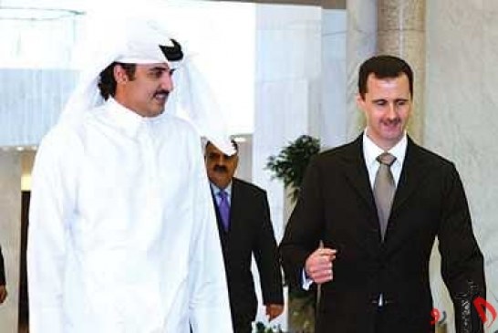 دست دادن امیر قطر و رئیس جمهوری سوریه در جدّه